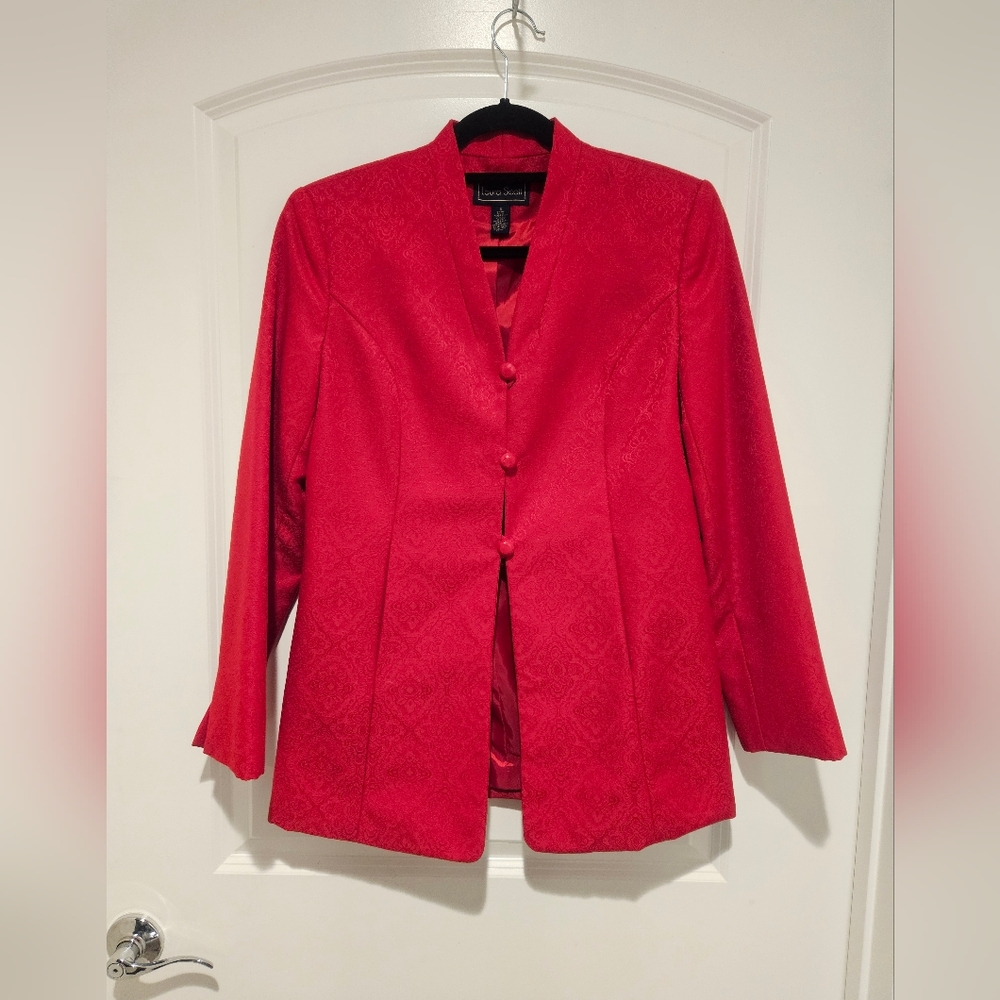 Laura Scott Women's Fire Red Blazer # 817